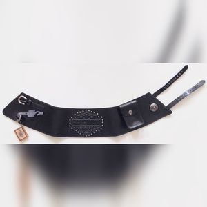 Harley Davidson Studded Embossed Leather Kidney Belt Size Small Vintage Tags